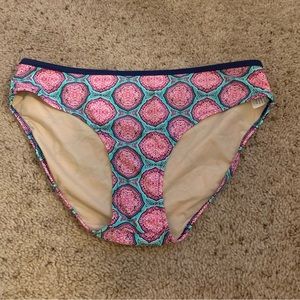Teal and pink bikini bottoms